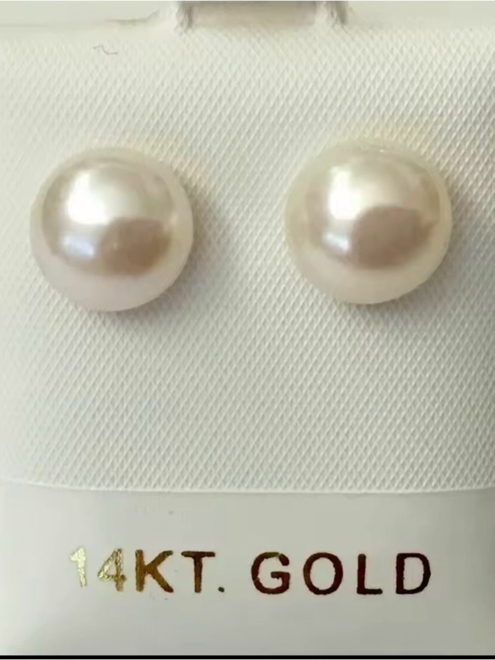 14KT Gold White Pearl Stud Earrings - Classic White Pearl Posts